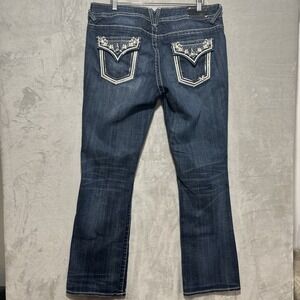 VIGOSS Womens The New York Slim Bootcut Jeans 15/16 33 Embellished Flap Pockets